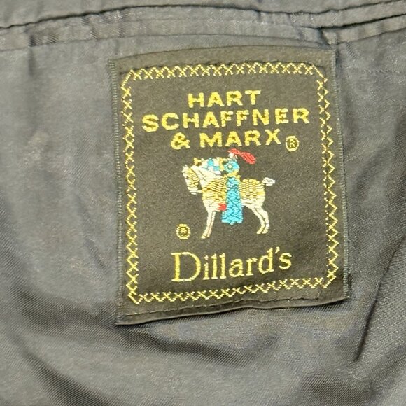 Hart Schaffner Marx Blazer Plaid Wool Blend Two Button Suit Jacket USA Mens 42R - Picture 9 of 14